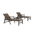 PURPLE LEAF Outdoor Chaise Lounge Chair Patio Pool Lounger Aluminum Chairs with Side Table and Wheels Adjustable Tanning Recliner with Armrests for Outside Backyard Deck Beach