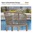Clearance - PURPLE LEAF Outdoor Bar Stool Set of 2 Modern Rattan Bar Chairs with Woven Rope Back Wicker Patio Barstools for Indoor Kitchen Garden
