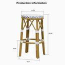 PURPLE LEAF Patio Round Bar Stools Set of 2 Outdoor Backless Barstools Woven Rattan Bar Chair  for Indoor Kitchen Island Bistros Cafe Restaurant