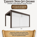 PURPLE LEAF Caesar Louvered Pergola Outdoor Adjustable Louvre Shade Modern Patio Aluminum Pergola with  Yellow Lights
