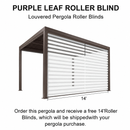 PURPLE LEAF Athena Louvered Pergola Bronze Outdoor Aluminum Pergola with Strip Lights Adjustable Gazebo for Patio Deck Garden