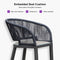PURPLE LEAF Outdoor Bar stools Stools Set of 2 Rattan Bar Chairs with Embedded Cushions and  Back for Outdoor or Indoor