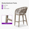 PURPLE LEAF Outdoor Bar stools Stools Set of 2 Rattan Bar Chairs with Embedded Cushions and  Back for Outdoor or Indoor