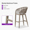 PURPLE LEAF Outdoor Bar stools Stools Set of 2 Rattan Bar Chairs with Embedded Cushions and  Back for Outdoor or Indoor