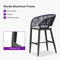 PURPLE LEAF Outdoor Bar stools Stools Set of 2 Rattan Bar Chairs with Embedded Cushions and  Back for Outdoor or Indoor