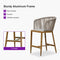 PURPLE LEAF Outdoor Bar stools Stools Set of 2 Rattan Bar Chairs with Embedded Cushions and  Back for Outdoor or Indoor
