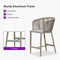 PURPLE LEAF Outdoor Bar stools Stools Set of 2 Rattan Bar Chairs with Embedded Cushions and  Back for Outdoor or Indoor