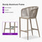 PURPLE LEAF Outdoor Bar stools Stools Set of 2 Rattan Bar Chairs with Embedded Cushions and  Back for Outdoor or Indoor