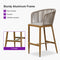PURPLE LEAF Outdoor Bar stools Stools Set of 2 Rattan Bar Chairs with Embedded Cushions and  Back for Outdoor or Indoor