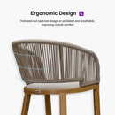 PURPLE LEAF Outdoor Bar stools Stools Set of 2 Rattan Bar Chairs with Embedded Cushions and  Back for Outdoor or Indoor