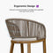 PURPLE LEAF Outdoor Bar stools Stools Set of 2 Rattan Bar Chairs with Embedded Cushions and  Back for Outdoor or Indoor