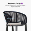 PURPLE LEAF Outdoor Bar stools Stools Set of 2 Rattan Bar Chairs with Embedded Cushions and  Back for Outdoor or Indoor