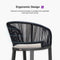 PURPLE LEAF Outdoor Bar stools Stools Set of 2 Rattan Bar Chairs with Embedded Cushions and  Back for Outdoor or Indoor