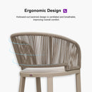 PURPLE LEAF Outdoor Bar stools Stools Set of 2 Rattan Bar Chairs with Embedded Cushions and  Back for Outdoor or Indoor