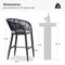 PURPLE LEAF Outdoor Bar stools Stools Set of 2 Rattan Bar Chairs with Embedded Cushions and  Back for Outdoor or Indoor