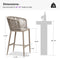 PURPLE LEAF Outdoor Bar stools Stools Set of 2 Rattan Bar Chairs with Embedded Cushions and  Back for Outdoor or Indoor