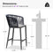 PURPLE LEAF Outdoor Bar stools Stools Set of 2 Rattan Bar Chairs with Embedded Cushions and  Back for Outdoor or Indoor