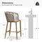 PURPLE LEAF Outdoor Bar stools Stools Set of 2 Rattan Bar Chairs with Embedded Cushions and  Back for Outdoor or Indoor