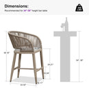 PURPLE LEAF Outdoor Bar stools Stools Set of 2 Rattan Bar Chairs with Embedded Cushions and  Back for Outdoor or Indoor