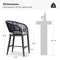 PURPLE LEAF Outdoor Bar stools Stools Set of 2 Rattan Bar Chairs with Embedded Cushions and  Back for Outdoor or Indoor
