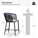 PURPLE LEAF Outdoor Bar stools Stools Set of 2 Rattan Bar Chairs with Embedded Cushions and  Back for Outdoor or Indoor