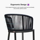 PURPLE LEAF Outdoor Bar stools Stools Set of 2 Rattan Bar Chairs with Embedded Cushions and  Back for Outdoor or Indoor