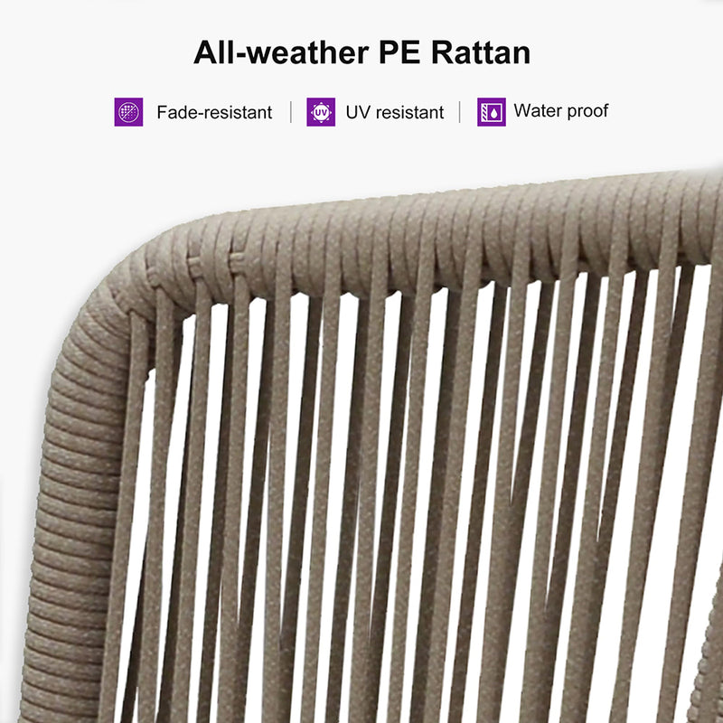PURPLE LEAF Outdoor Bar stools Stools Set of 2 Rattan Bar Chairs with Embedded Cushions and  Back for Outdoor or Indoor