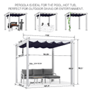Clearance - PURPLE LEAF Outdoor Retractable Pergola with Sun Shade Canopy - Purple Leaf Garden