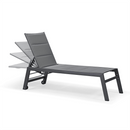 【Clearance】PURPLE LEAF Outdoor Chaise Lounge Aluminum with Side Table and Wheels Reclining Chair - Purple Leaf Garden