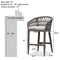 PURPLE LEAF Outdoor Bar Stools Counter Stools Rattan Bar Stools Chair Set of 2 with Backrest for Indoor or Outdoor, Kitchen lsland