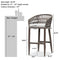 PURPLE LEAF Outdoor Bar Stools Counter Stools Rattan Bar Stools Chair Set of 2 with Backrest for Indoor or Outdoor, Kitchen lsland