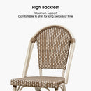PURPLE LEAF French Counter Height Bar Height Stool Set of 2, Patio Bar Chairs with Back Rattan, French Bistro Set