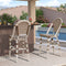PURPLE LEAF French Counter Height Bar Height Stool Set of 2, Patio Bar Chairs with Back Rattan, French Bistro Set