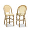 PURPLE LEAF French Counter Height Bar Height Stool Set of 2, Patio Bar Chairs with Back Rattan, French Bistro Set