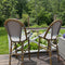 PURPLE LEAF French Counter Height Bar Height Stool Set of 2, Patio Bar Chairs with Back Rattan, French Bistro Set