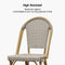 PURPLE LEAF French Counter Height Bar Height Stool Set of 2, Patio Bar Chairs with Back Rattan, French Bistro Set