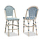 PURPLE LEAF French Counter Height Bar Height Stool Set of 2, Patio Bar Chairs with Back Rattan, French Bistro Set