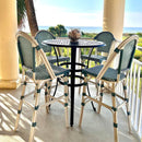 PURPLE LEAF French Counter Height Bar Height Stool Set of 2, Patio Bar Chairs with Back Rattan, French Bistro Set