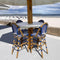 PURPLE LEAF French Counter Height Bar Height Stool Set of 2, Patio Bar Chairs with Back Rattan, French Bistro Set