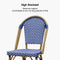 PURPLE LEAF French Counter Height Bar Height Stool Set of 2, Patio Bar Chairs with Back Rattan, French Bistro Set