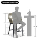 Clearance-PURPLE LEAF Modern Bar Stool Set of 2, Woven Counter Stools with Back, Bistro Bar Stools