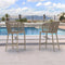 PURPLE LEAF Outdoor Bar stools Stools Set of 2 Rattan Bar Chairs with Embedded Cushions and  Back for Outdoor or Indoor