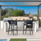 PURPLE LEAF Outdoor Bar stools Stools Set of 2 Rattan Bar Chairs with Embedded Cushions and  Back for Outdoor or Indoor