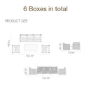 PURPLE LEAF Sanori  Patio Conversation Set with  Grey Ottoman and Cushion Patio Sofas Sectional Set for Poolside Graden