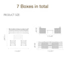 PURPLE LEAF Sanori Classical with Table Patio Conversation Set with Beige Ottoman and Cushions for Backyard or Porch