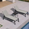 PURPLE LEAF Outdoor Chaise Lounge Aluminum with Side Table and Wheels Reclining Chair - Purple Leaf Garden