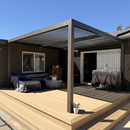 PURPLE LEAF Outdoor Louvered Pergola Adjustable Metal Roof Bronze Hardtop Gazebo Patio Pavilion