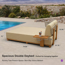 PURPLE LEAF Breck U-Shaped Modular Outdoor Sectional with Wood-Grain Aluminum Frame and Thick Teak-Colored Cushions for Family Entertaining