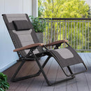 Purple Leaf Widened Outdoor Chaise Lounge , Patio Zero Gravity Recliner, Folding Chair, with Quilted Seat and Adjustable Headrest, Suitable for Lawns, Camping, Gardens, and Pools, Available in Black, Blue, and Gray.