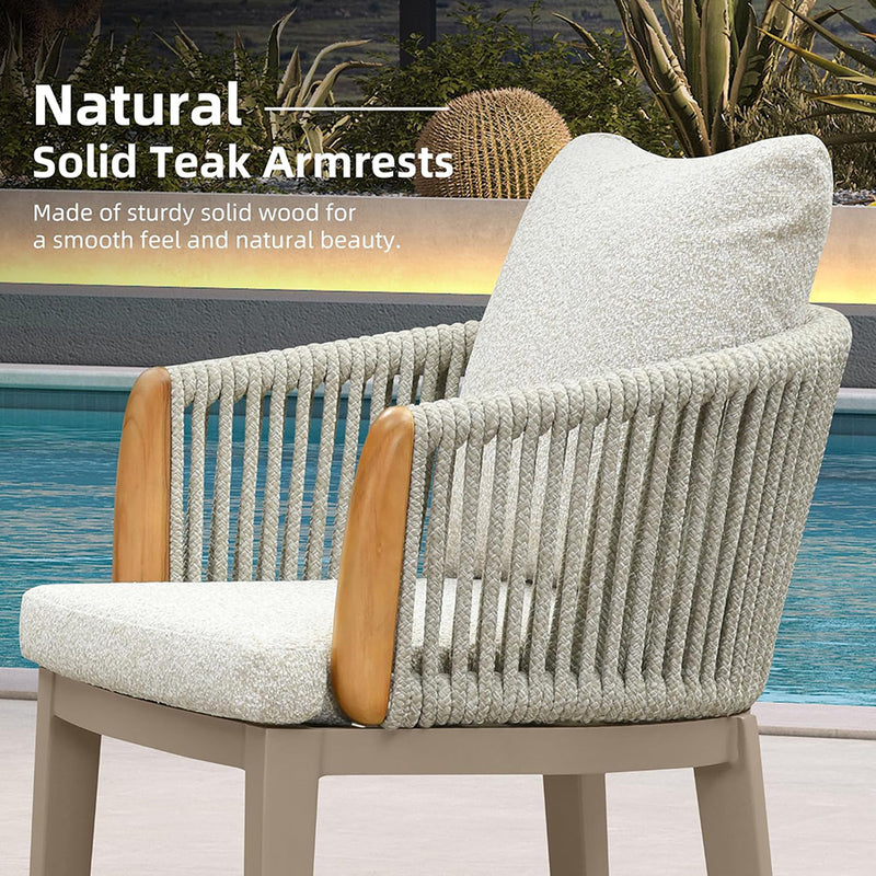 PURPLE LEAF Outdoor Bar Stools Chair Set of 2, Modern Rattan Bar Stool with Back and Cushion for Balcony, Indoor or Outdoor, Kitchen Island
